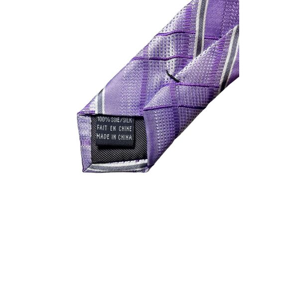 Bundle of 2 Ties-Purple and Gray Jack Victor NWT, Red and‎ Gray Alfani NWOT - Picture 4 of 7